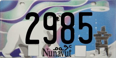 NU license plate 2985