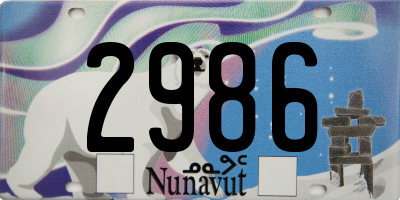 NU license plate 2986