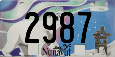 NU license plate 2987