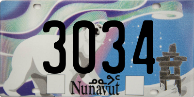 NU license plate 3034