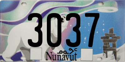 NU license plate 3037