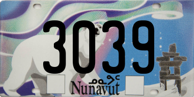 NU license plate 3039