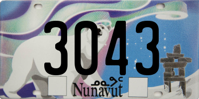 NU license plate 3043