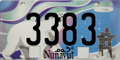 NU license plate 3383