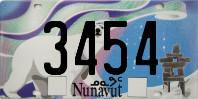 NU license plate 3454