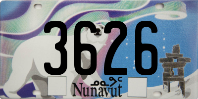 NU license plate 3626