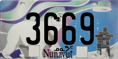 NU license plate 3669