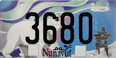 NU license plate 3680