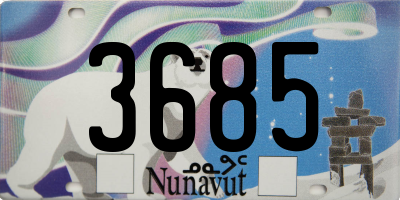 NU license plate 3685