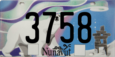 NU license plate 3758