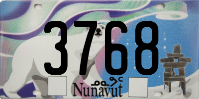 NU license plate 3768