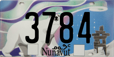 NU license plate 3784