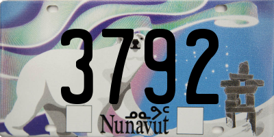 NU license plate 3792