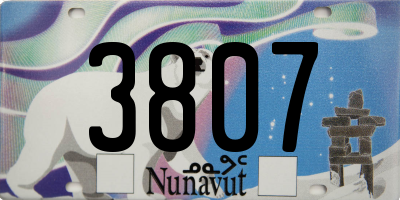 NU license plate 3807