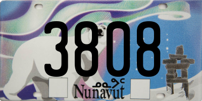 NU license plate 3808