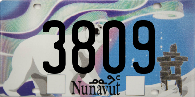 NU license plate 3809