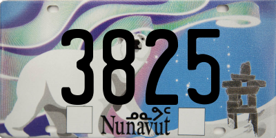 NU license plate 3825