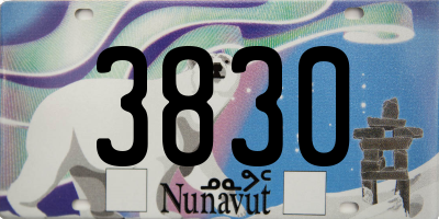 NU license plate 3830