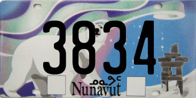 NU license plate 3834