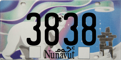 NU license plate 3838