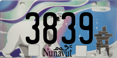 NU license plate 3839