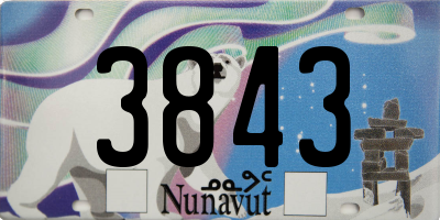 NU license plate 3843