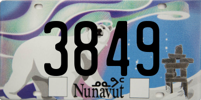 NU license plate 3849