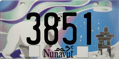 NU license plate 3851