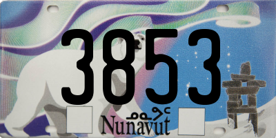 NU license plate 3853