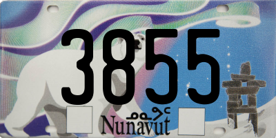 NU license plate 3855