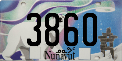 NU license plate 3860