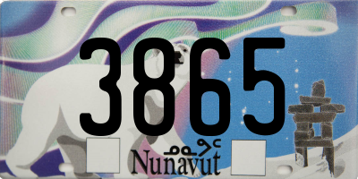 NU license plate 3865