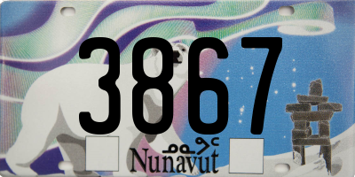 NU license plate 3867