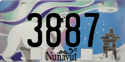 NU license plate 3887