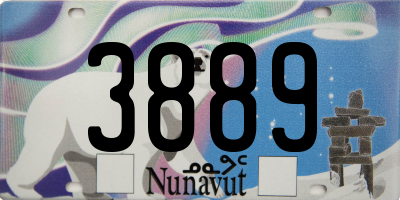 NU license plate 3889