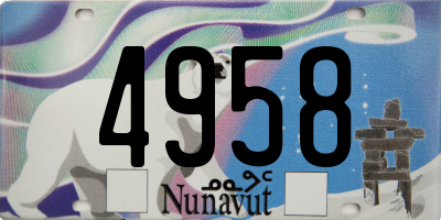 NU license plate 4958