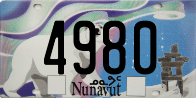 NU license plate 4980