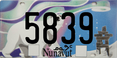 NU license plate 5839