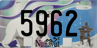 NU license plate 5962