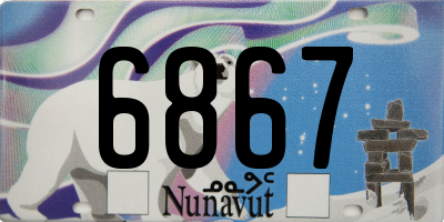 NU license plate 6867