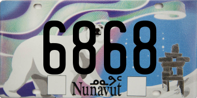 NU license plate 6868