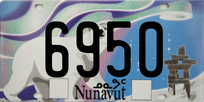 NU license plate 6950