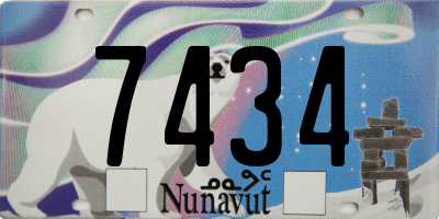 NU license plate 7434