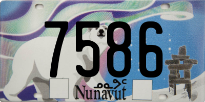 NU license plate 7586