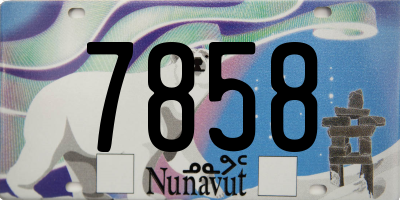 NU license plate 7858