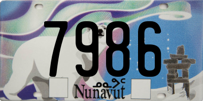 NU license plate 7986