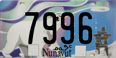 NU license plate 7996