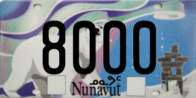 NU license plate 8000