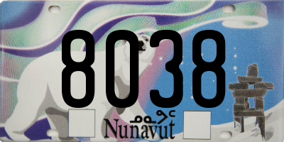 NU license plate 8038