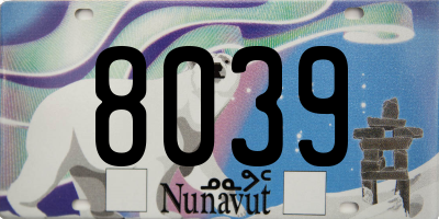 NU license plate 8039